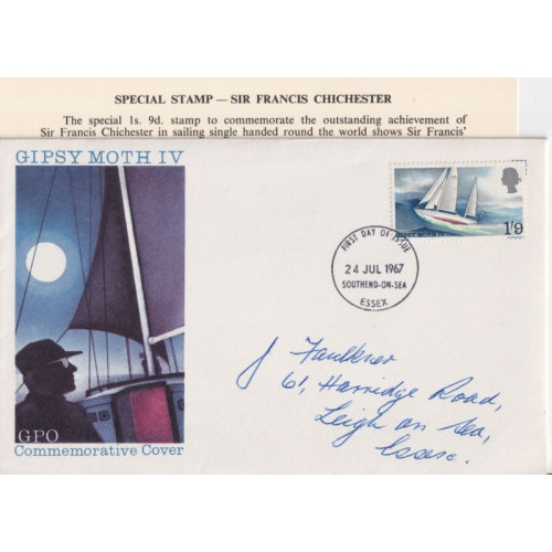 1967-07-24 Chichester Gipsy Moth IV Southend-on-sea FDC (92065)