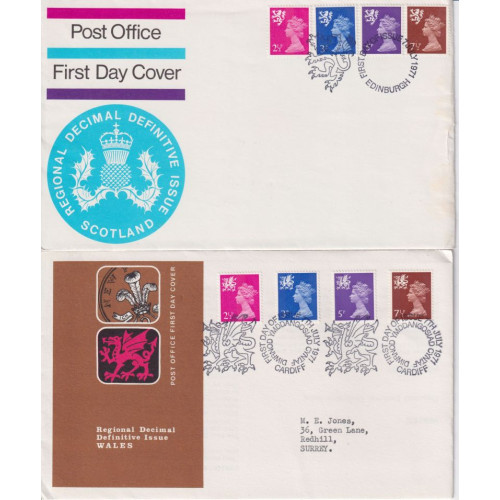 1971-07-07 Regional Definitive Stamps x4 FDC (92087) 1971-07-07 Regional Definitive Stamps x4 FDC (92087)