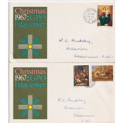 1967-10-18 Christmas Stamps Seaview cds x2 FDC (92103)