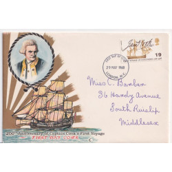 1968-05-29 Captain Cook Stamp London FDC (92107)