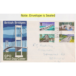 1968-04-29 British Bridges Stamps Seaview cds FDC (92109)