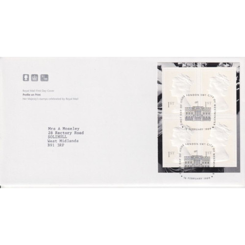 1999-02-16 Profile on Print Booklet Stamps SW1 FDC (92117)