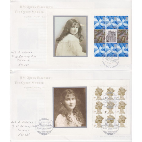 2000-08-04 The Queen Mother x 4 Booklet Stamps FDC (92119)