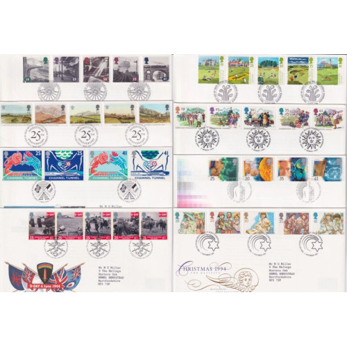 1994 First Day Covers x 8 Bureau FDC (92130)
