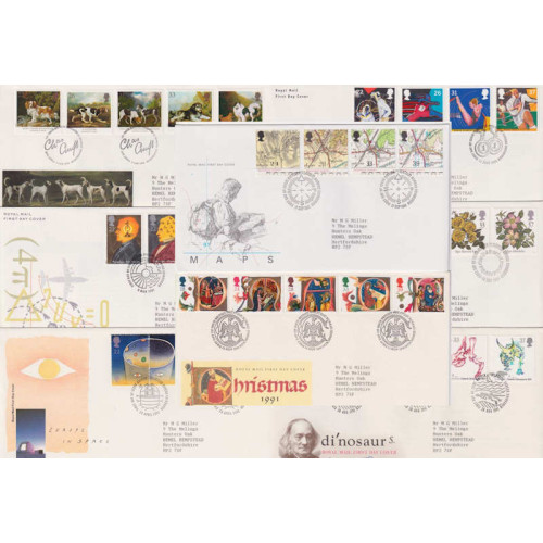 1991 First Day Covers x 8 Bureau FDC (92133) 1991 First Day Covers x 8 Bureau FDC (92133)