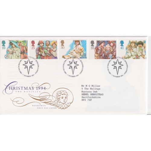 1994-11-01 Christmas Stamps Bethlehem FDC (92185)