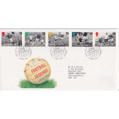 1996-05-14 Football Legends Stamps Wembley FDC (92189)