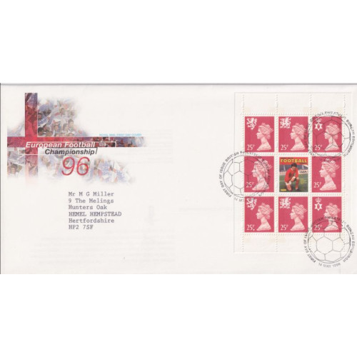 1996-05-14 Football Booklet Stamps Bureau FDC (92211)