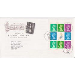 1993-08-10 Beatrix Potter Bklt Pane Bureau FDC (92214)