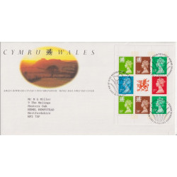1992-02-25 Wales Bklt Pane Stamps Bureau FDC (92221)