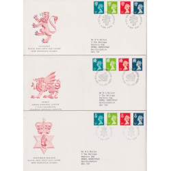1988-11-08 Regional Definitive Stamps x3 SHS FDC (92274)