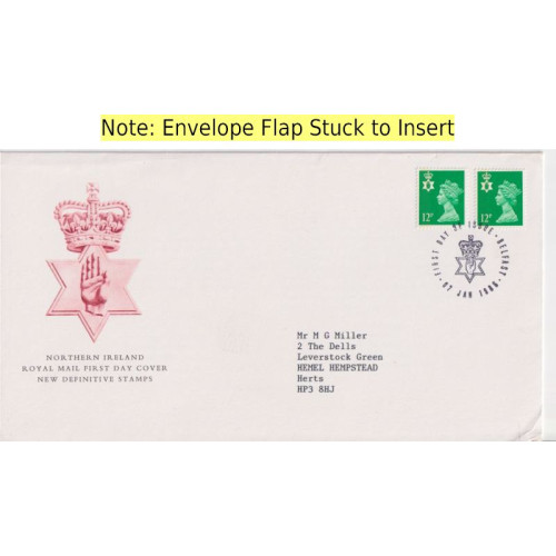 1986-01-07 N Ireland Definitive Stamps Belfast FDC (92282)