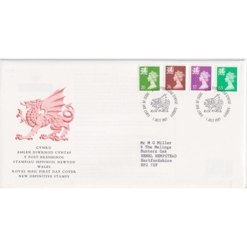 1997-07-01 Wales Definitive Cardiff FDC (92285)