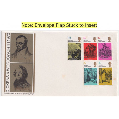 1970-06-03 Dickens & Wordsworth Stamps No Pmk (91666)