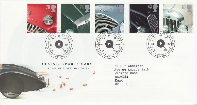 Sports Cars First Day Cover
